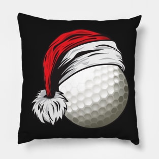 Christmas Golf Ball With Santa Hat Funny Sport X-mas graphic Pillow