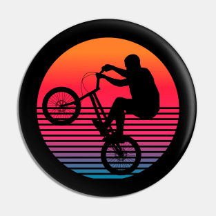 BMX Rider retro sunset Pin