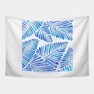 Blue Banana Leaves Tapestry