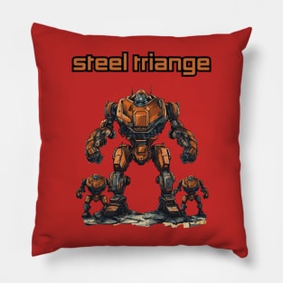 Futuristic Battle Robots Names of Power Steel Triange Pillow