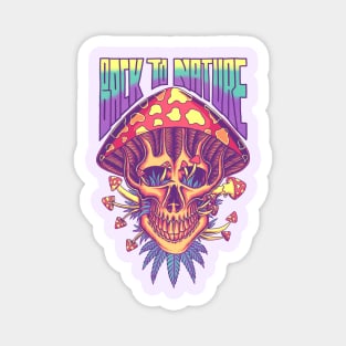 Skull mushroom psychedelic Magnet