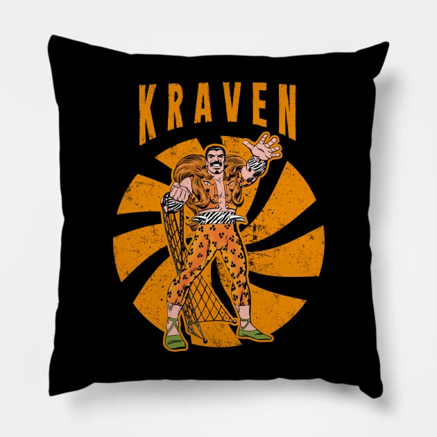 Retro Kraven Pillow by OniSide