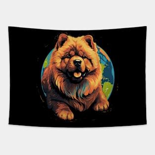 Chow Chow Earth Day Tapestry