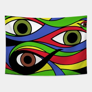 Trippy Eyeball Red Tapestry