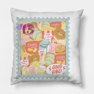 Cute Kawaii Food and Drinks Theme Pillow