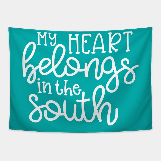 My Heart Belongs To the South Southern Cute Tapestry by GlimmerDesigns