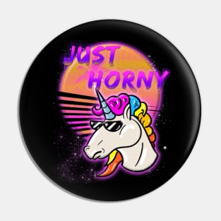 Just Horny space style Miami 80_s style T-Shirt Pin