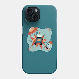 Retro Spaceman - Mid-Century Modern Space Phone Case