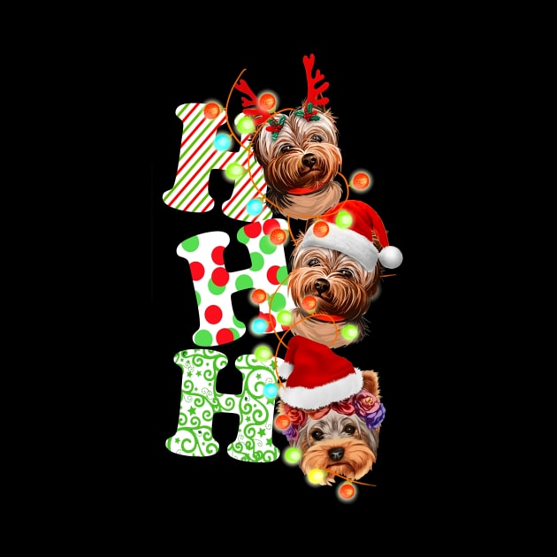 Ho Ho Ho Yorkshire Terrier Christmas by Foshaylavona.Artwork