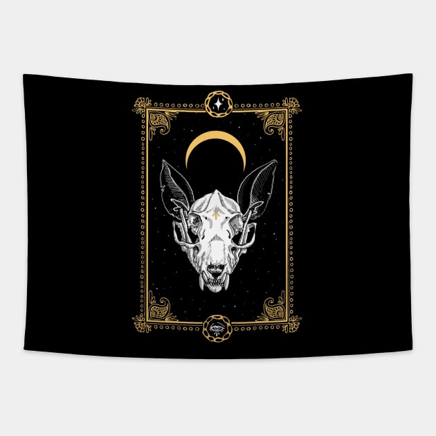 Ugly Tarot Skull Design Tapestry by MarxMerch