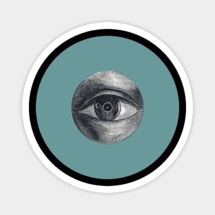 Halloween All Seeing Eye, Signs, and Omens - Teal and Black Magnet