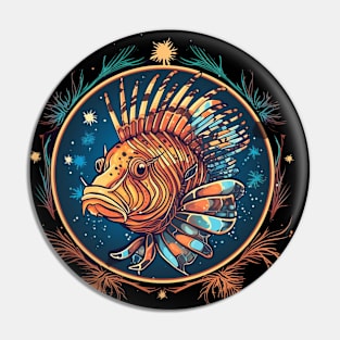 Lionfish in Ornament, Love Fishes Pin