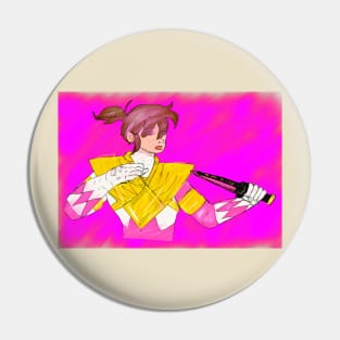 Pink Ranger Dragon Shield (neon glow) Pin