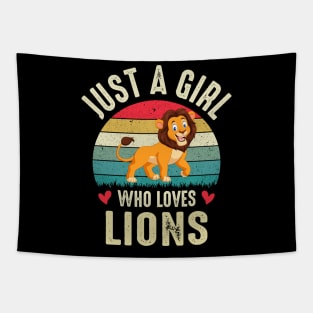 Just A Girl Who Loves Lions Best Gift For Lion Girl Animal Nature Lionne Girls Tapestry