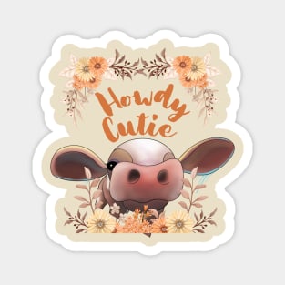 Cute Cow Floral Magnet