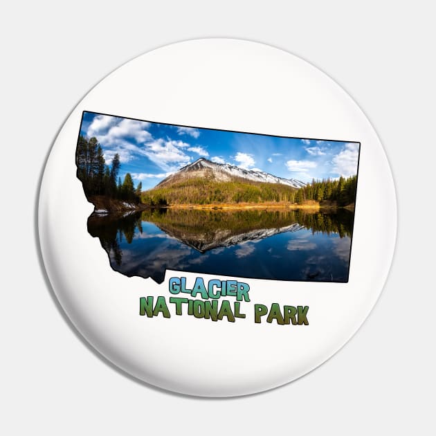 Montana State Outline (Glacier National Park) Pin by gorff