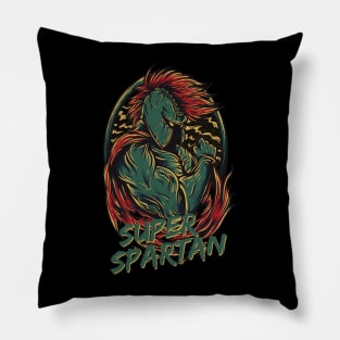 Super Spartan Artwork Warrior Michigan State Pillow
