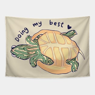 Doing My Best Turtle Version Tapestry