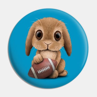 Cute Baby Bunny Playing With Football Pin