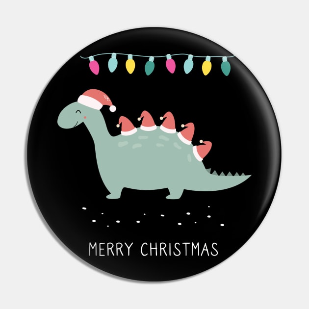 Dinosaur Merry Christmas Pin by Museflash