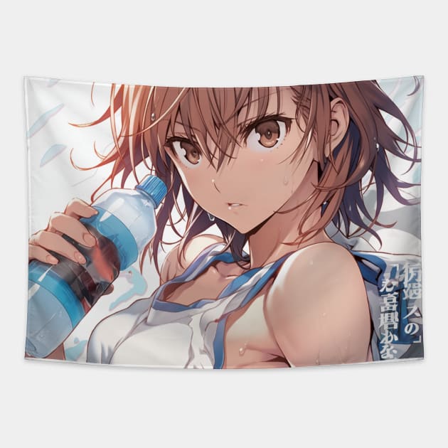 misaka workout Tapestry by WabiSabi Wonders