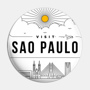 Sao Paulo Minimal Lineal Poster Pin