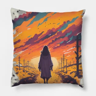 escape at sunset Pillow