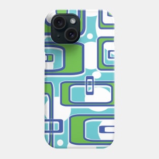 Geometric Shapes in Blue and Green Phone Case