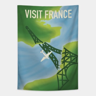 Visit France vintage travel Tapestry