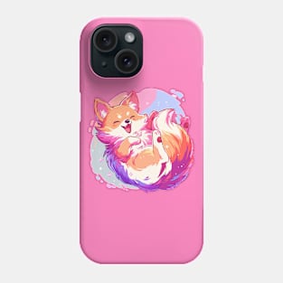 Happy fluffy fox with pastel colors Phone Case