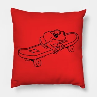 Skateboard Frog Pillow