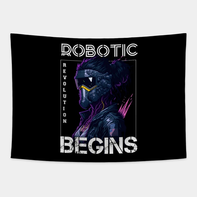 Robotic Revolution Begins Tapestry by QuirkyPrintShop