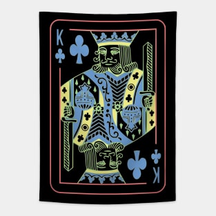 King of Clubs Night Mode Tapestry