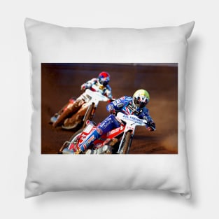 Great Britain Speedway Motorcycle Action Pillow