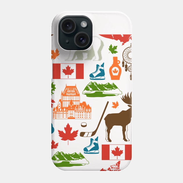 Colorful Canadian Pattern, Canadian Art, Canadian Pride , Canadian Heritage Phone Case by johnnie2749