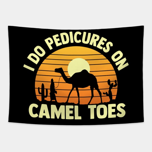 i do pedicures on camel toes  vintage sunset Tapestry by TheDesignDepot