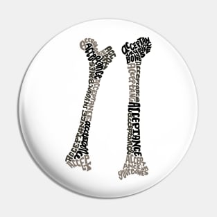 Acceptance in Your Bones Wordcloud Art Pin