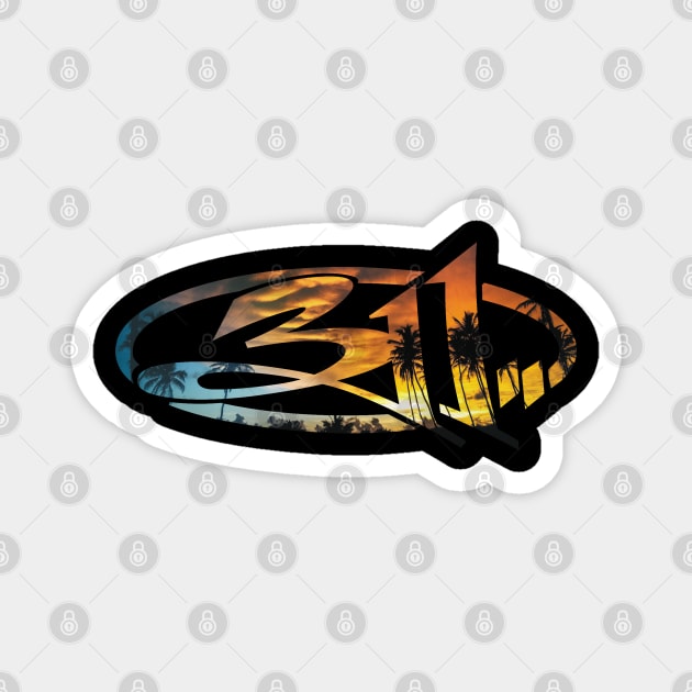 311 Sunset Beach Logo Magnet by dddusik random art