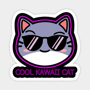 Cool Kawaii Cat English Magnet