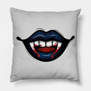 Blue vampire lips Pillow