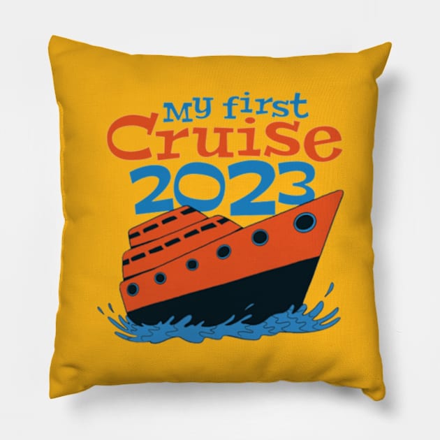 Family Cruise Caribbean 2023 Pillow by lunacreat