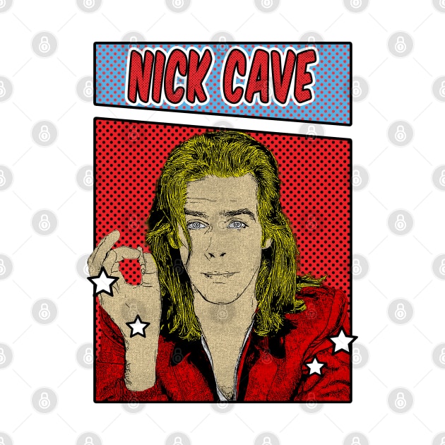 Nick Cave Smoke Pop Art Comic Style by Flasher