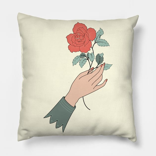 Rose gift Pillow by freshinkstain