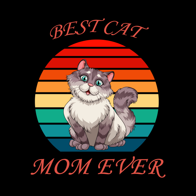 Vintage Best Cat Mom Ever Cat Mama Mother Gift for Women by Trendy_Designs