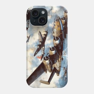 Fantasy illustration of WWII aircraft in battle Phone Case