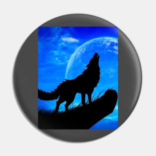 howling wolf Pin