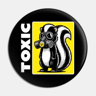 Funny Skunk with Gas Mask - Toxic Biohazard Pin