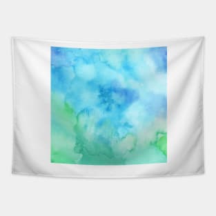 Abstract Watercolor Blue Skies Tapestry