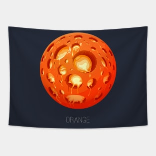 Orange Planet Tapestry