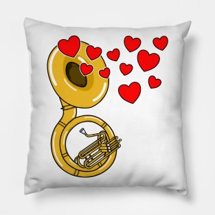 Valentines Sousaphone Teacher Sousaphonist Brass Player Musician Pillow